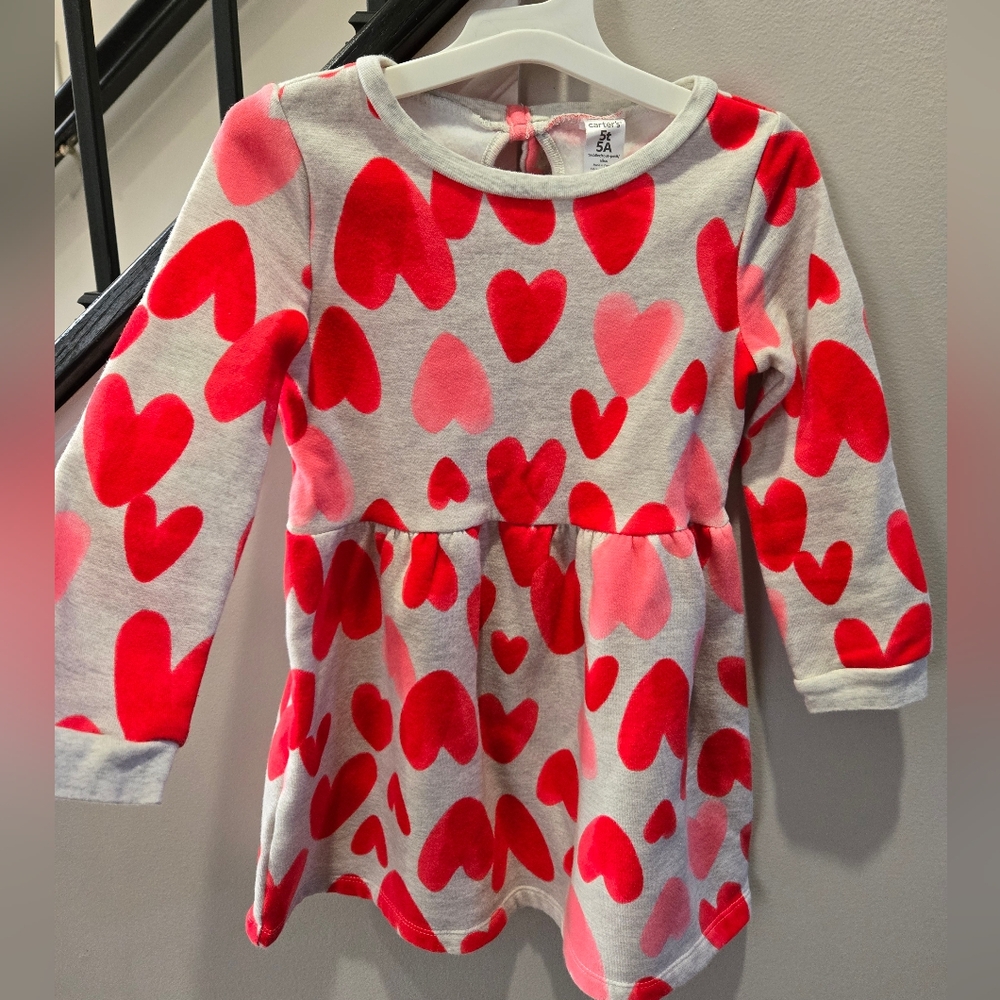 Toddler Carters Heart Dress - 5T, Girls Dress, Sweatshirt